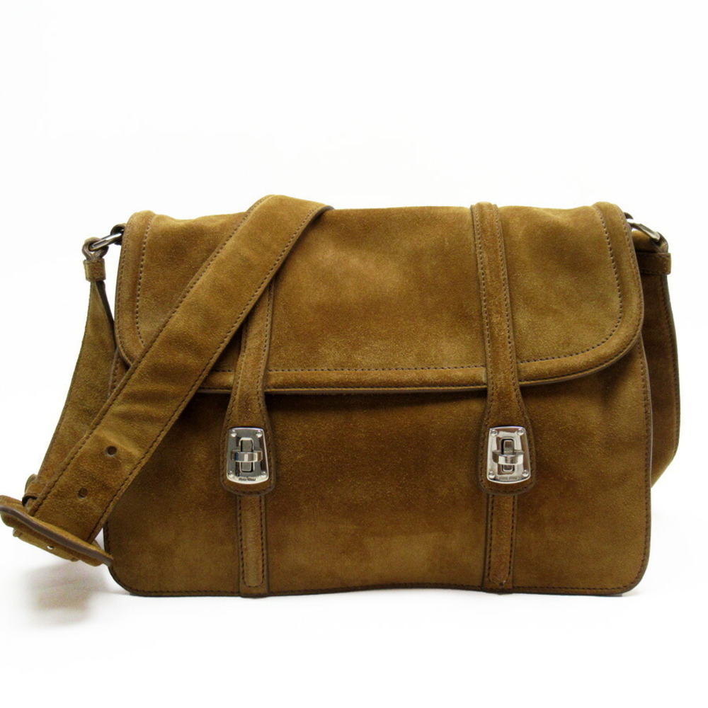 Miu Miu shoulder bag brown silver suede classic favorite